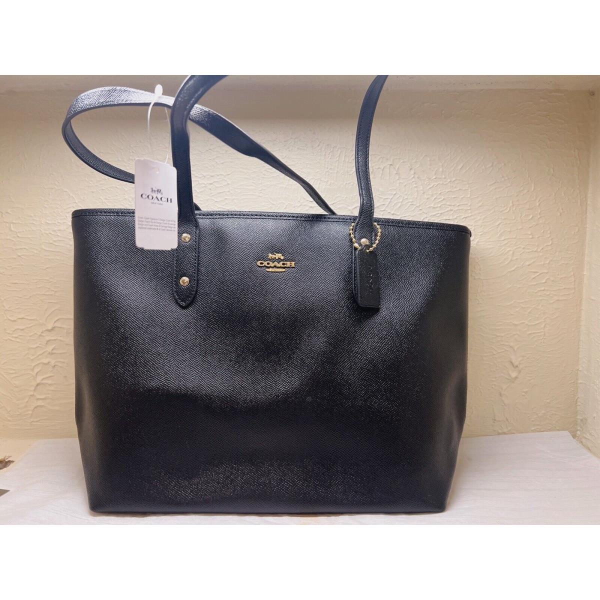 Coach City Lether Handbag Tote with Zip Black F58846