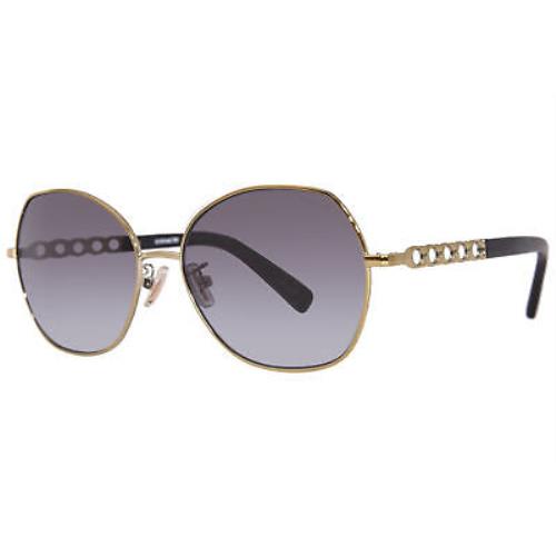 Coach L1130 HC7112 9005/8G Sunglasses Women`s Light Gold/blue Gradient 56mm