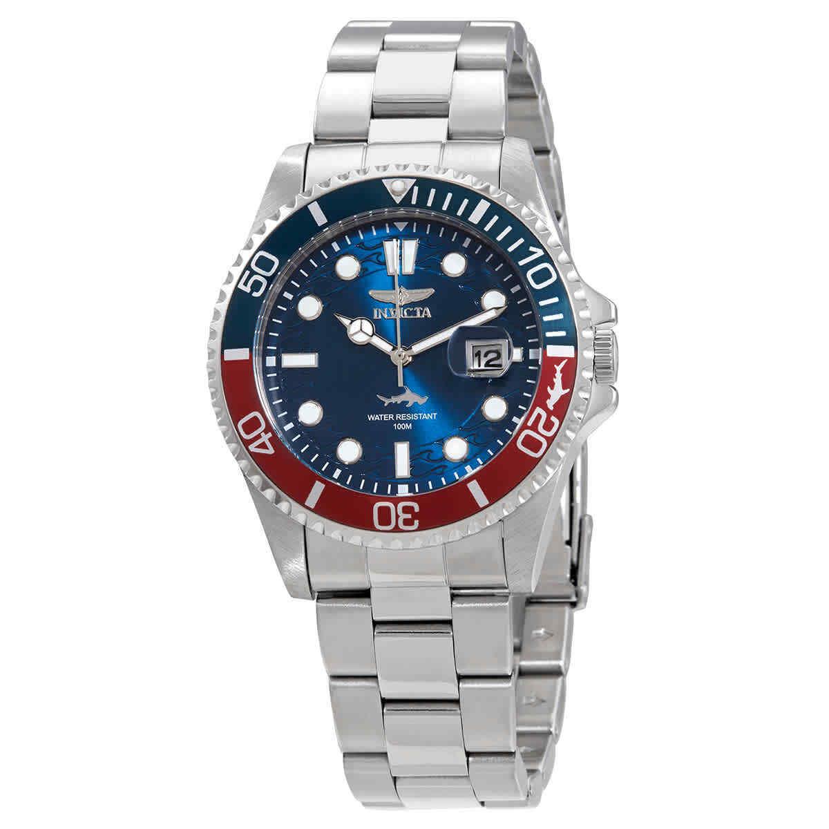 Invicta Pro Diver Quartz Blue Dial Pepsi Bezel Men`s Watch 30951