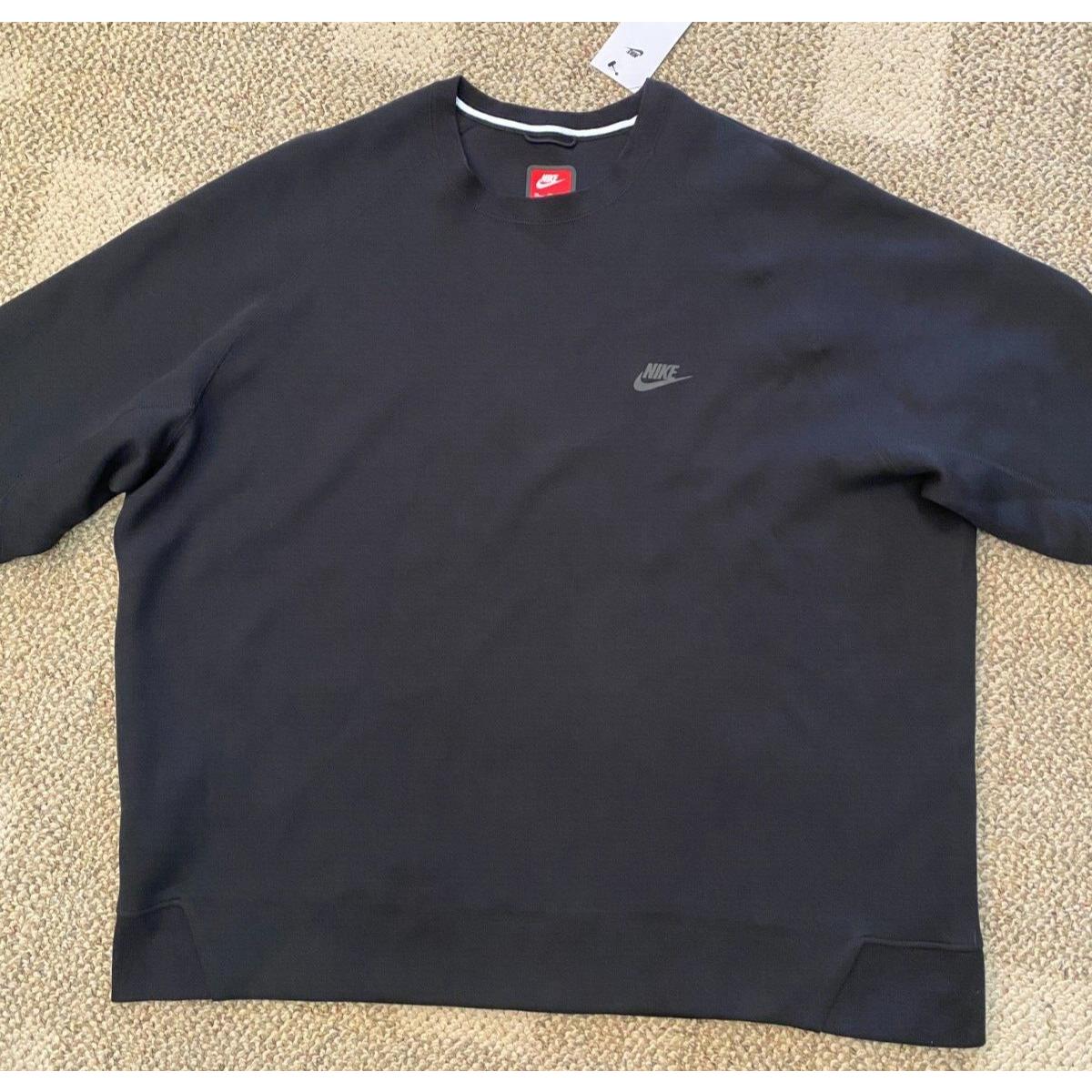 Nike Sportswear Tech Fleece Men`s Crew Sweatshirt Black Size 3XL FB7916-010