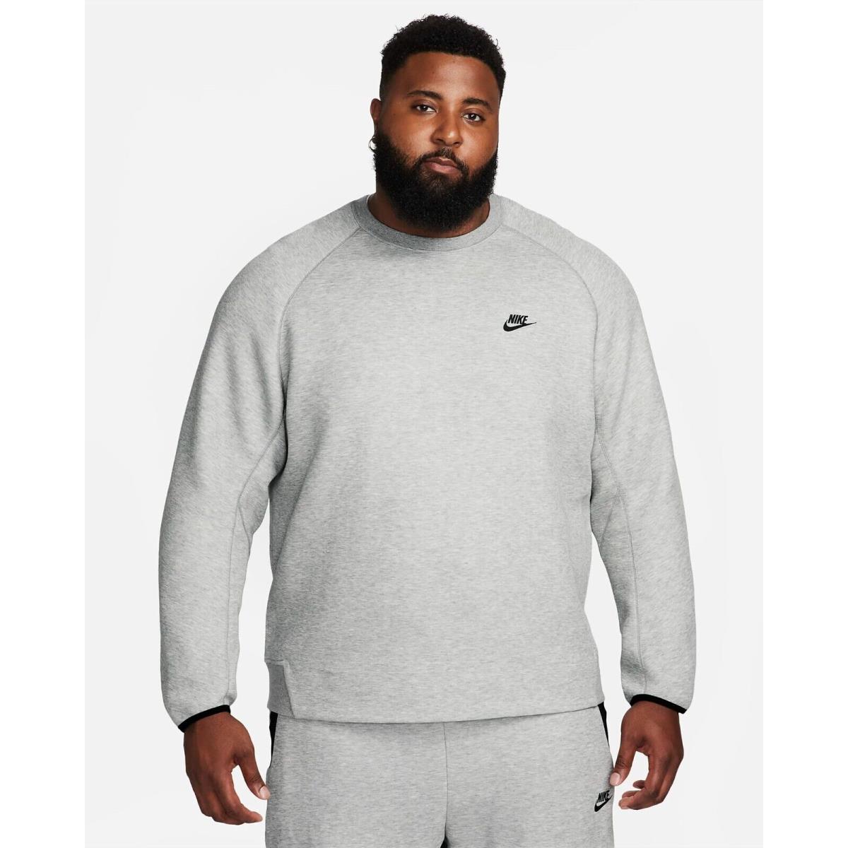 Nike Sportswear Tech Fleece Men`s Crew Sweatshirt Gray Size 3XL FB7916-063