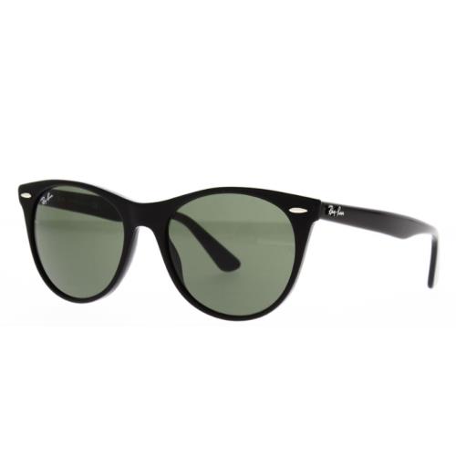 Ray-ban Black Arista Green Lenses Wayfarer Sunglasses Il RB2185-901/31-55 - Frame: Black, Lens: Green
