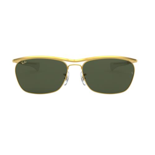 Ray-ban Olympian Il Deluxe Legend Gold Frame Unisex Sunglasses RB3619-919631-60 - Frame: Gold, Lens: Green
