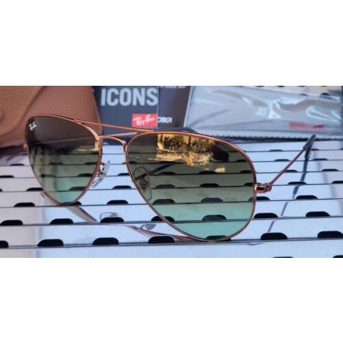 Ray Ban RB3025 9002/A6 Aviator Sunglasses Dark Bronze w/58mm Green Gradient