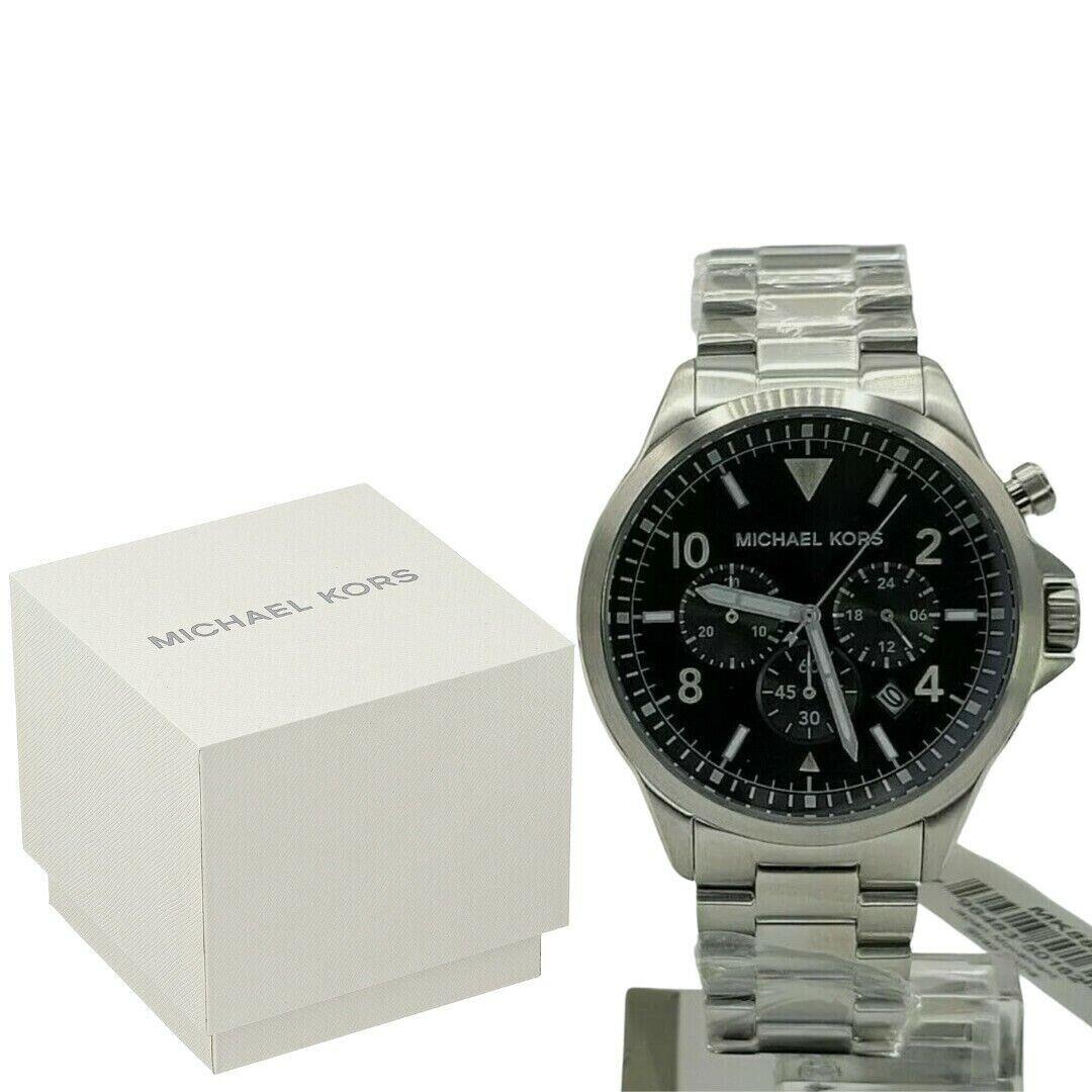 Michael Kors Gage Men`s Black Dial Chronograph Stainless Steel 45mm Watch MK8826