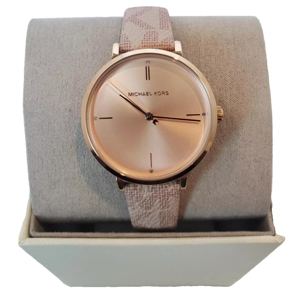 Michael Kors Women`s Watch Rose Gold Dial Logo Box