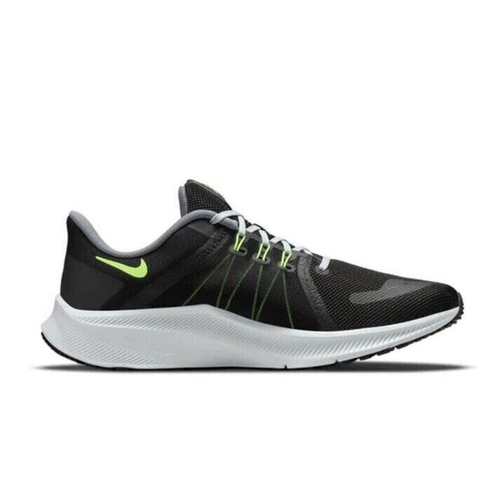 Nike Mens Quest 4 Running Shoes Size 12 Box NO Lid DO6697 001 - BLACK/VOLT DK/SMOKE GREY