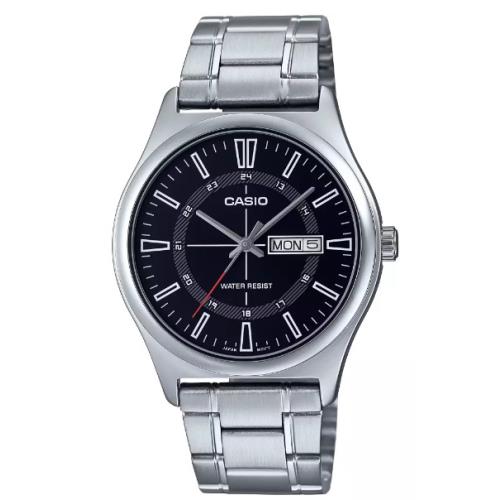 Casio General Black Dial Silver Stainless Steel Strap Men`s Watch MTP-V006D-1C