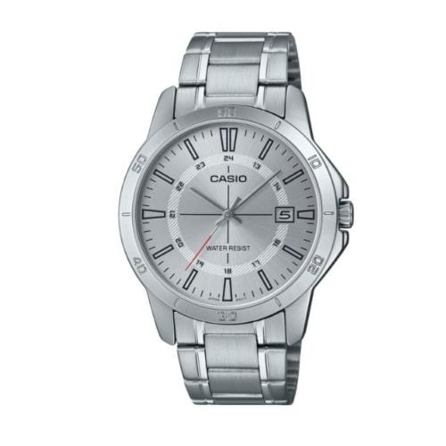 Casio General Silver Dial Silver Stainless Steel Strap Men`s Watch MTP-V004D-7C