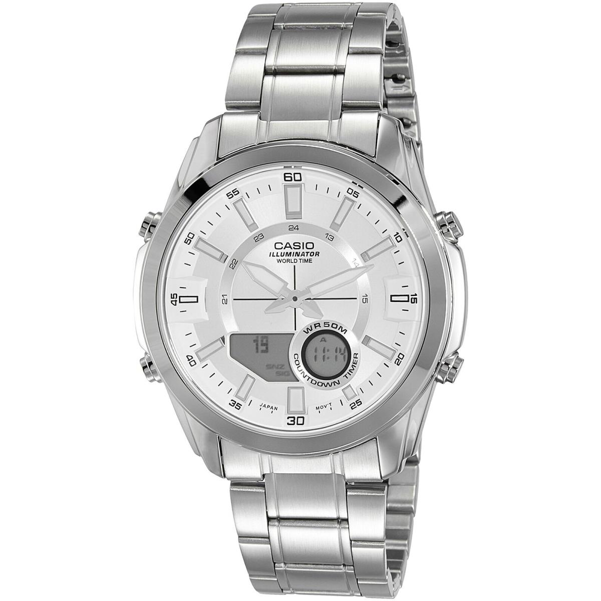 Casio AMW810D-7A Men`s Stainless Steel Active Dial Watch