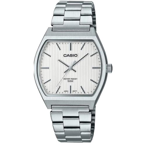 Casio General White Dial Silver Stainless Steel Strap Unisex Watch MTP-B140D-7AV