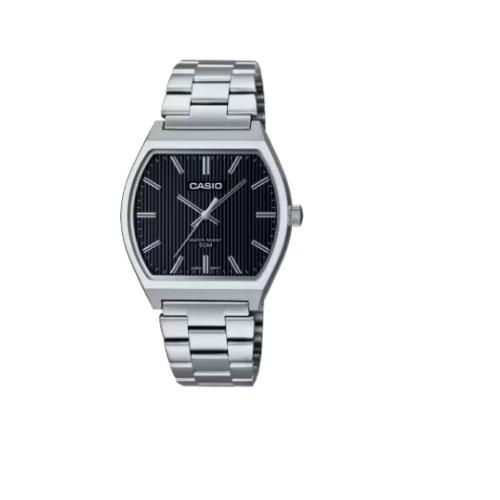 Casio Men`s MTP-B140D-1AV Pro Diver Quartz Black Dial Stainless Steel Watch - Dial: Black, Band: Silver