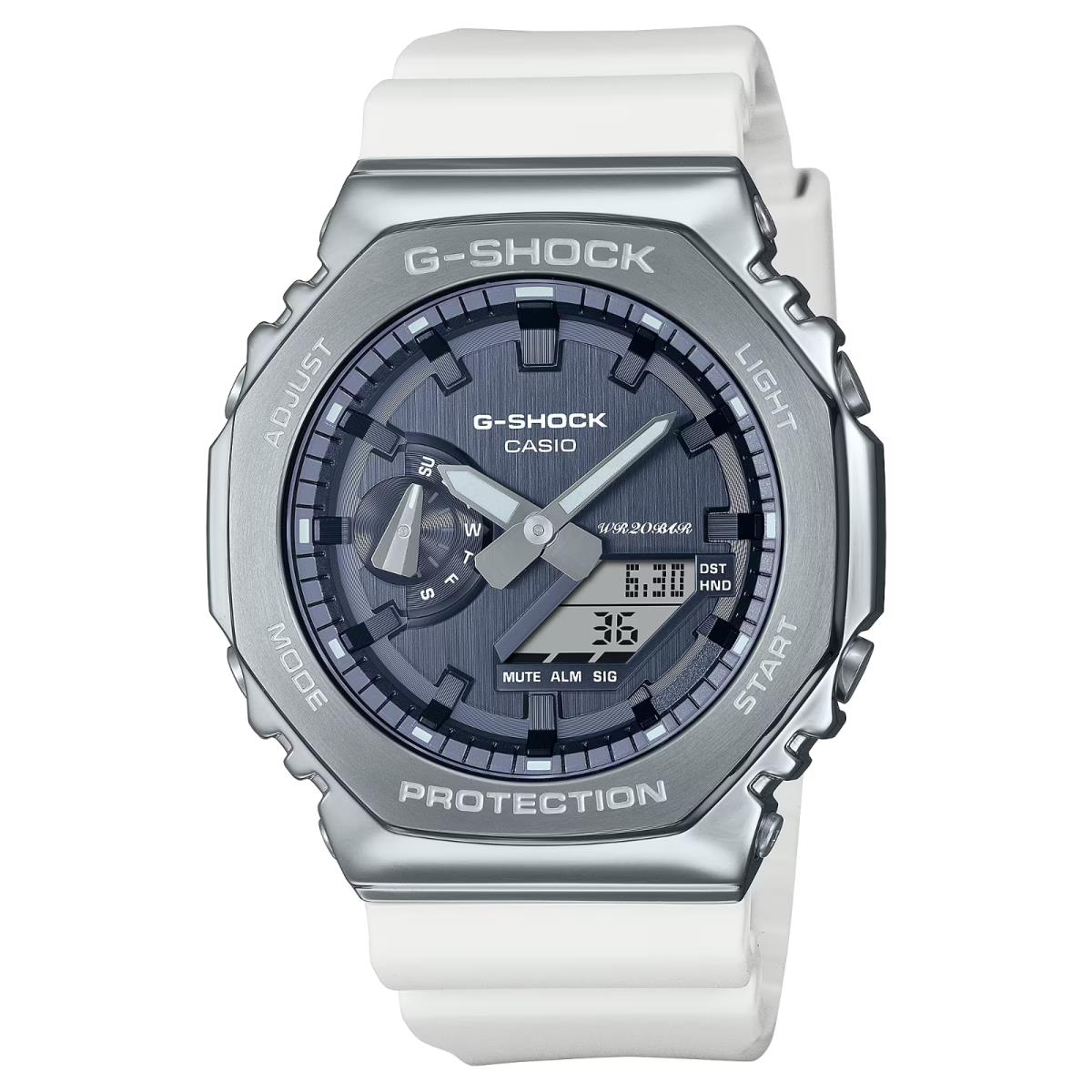 Casio G-shock 2100 Series Analog Digital Gray Dial White Watch GM2100WS-7A