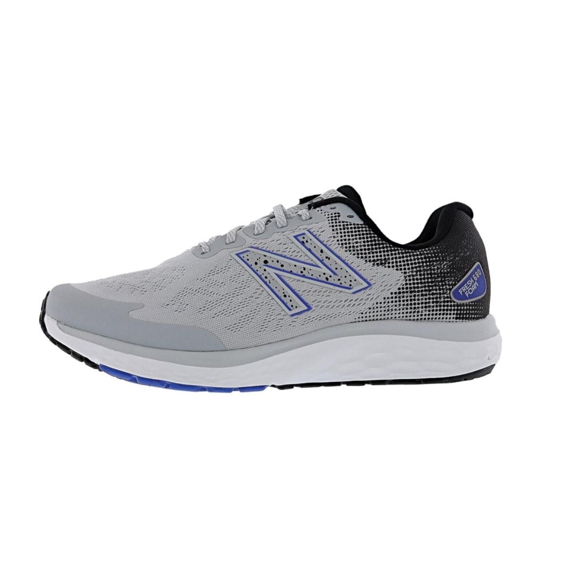 New Balance Men`s 680 V7 M680WN7 2E Wide Width Running Shoes ALUMINUM GREY / BLACK / MARINE BLUE