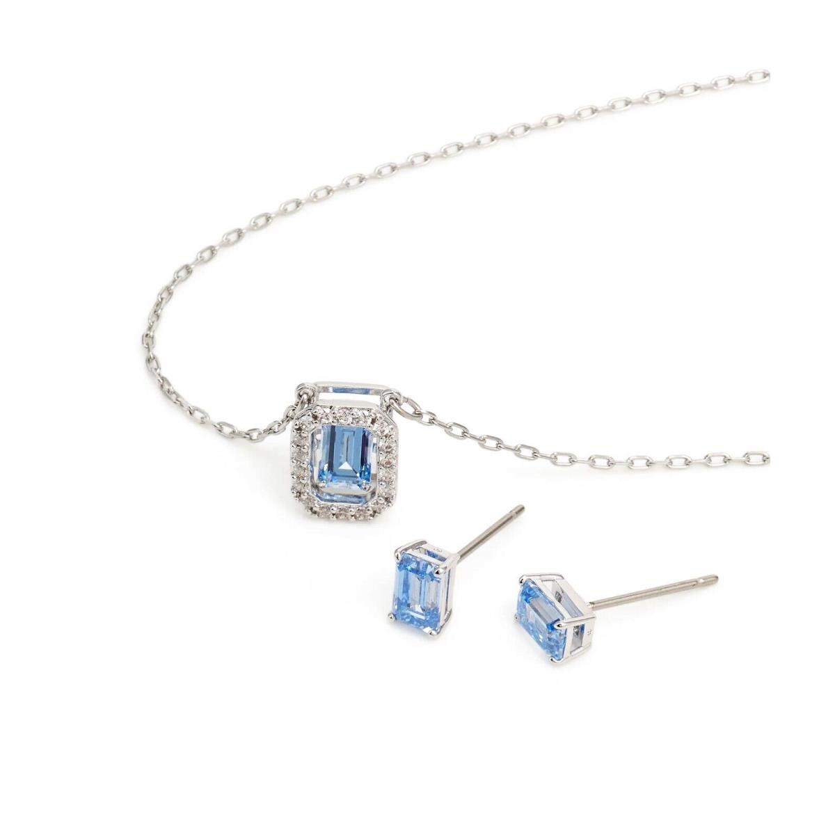 Swarovski 5641171 Blue Crystal Stud Necklace Millenia Jewelry Set