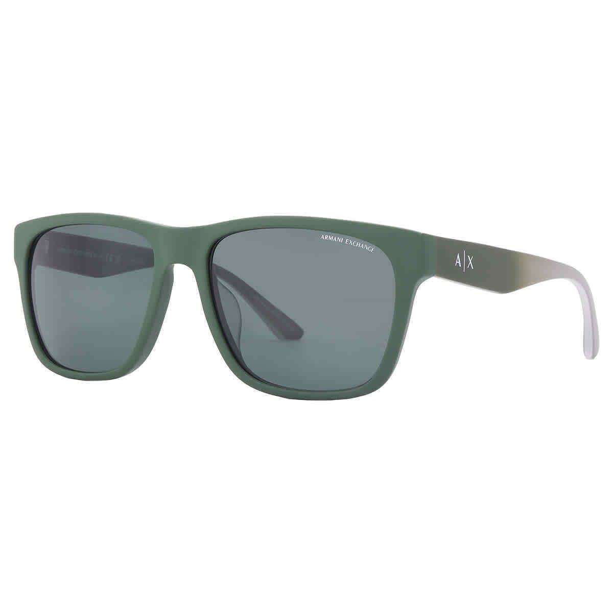 Armani Exchange Green Square Men`s Sunglasses AX4135SF 830171 59 AX4135SF 830171