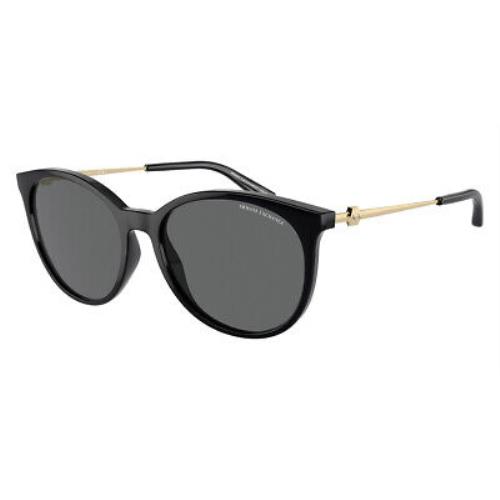 Armani Exchange AX4140SF Sunglasses Shiny Black/shiny Pale Gold / Dark Gray