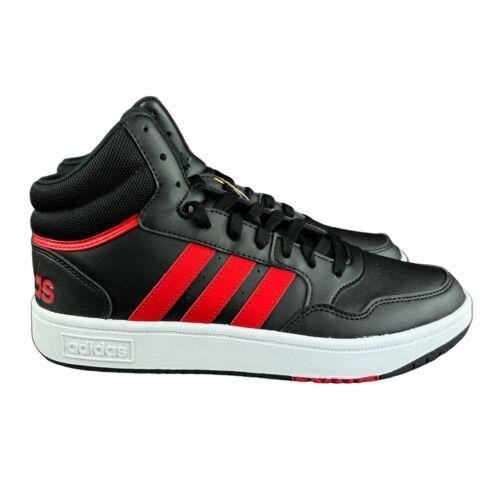 Adidas Hoops 3.0 Mid Black Better Scarlet White Shoes ID9835 Men`s Sizes 8.5-12