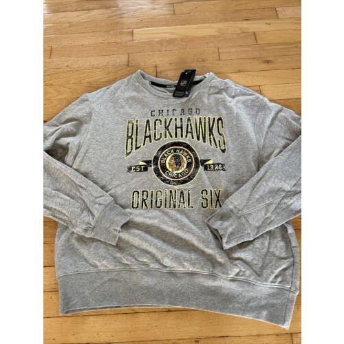 Adidas Nhl Blackhawks Vintage Crew Sweatshirt Grey H37142 Sz XL Men s Cotton