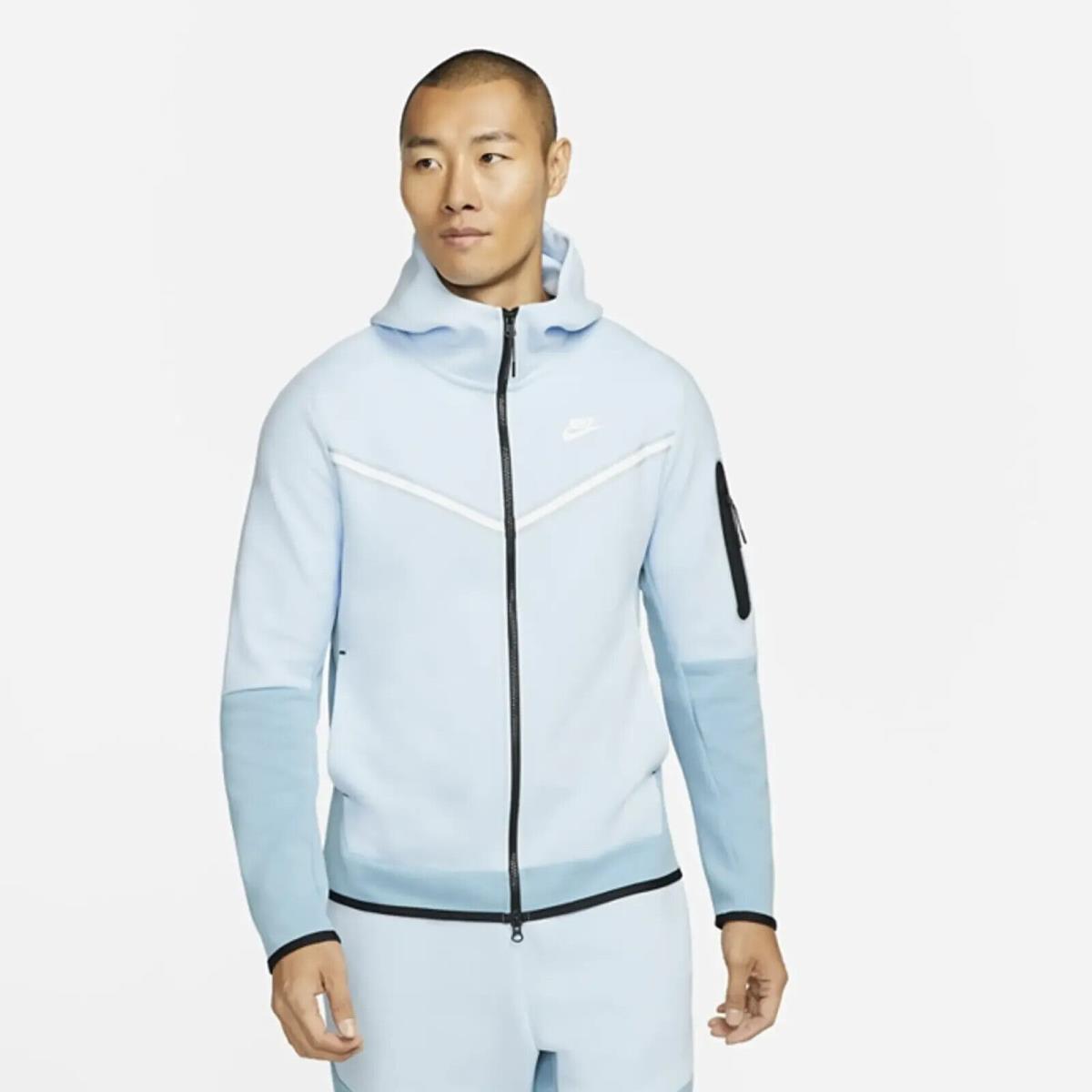 Nike Men`s Sportswear Tech Fleece Hoodie Celestine Blue Size XL CU4489-441