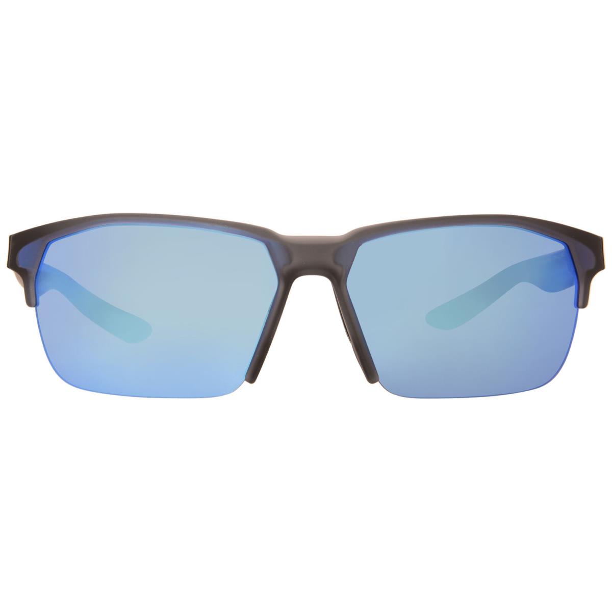 Nike Maverick Free M CU3745 021 Sunglasses Men`s Matte Dark Grey/blue Lens 60mm - Frame: Gray, Lens: Blue