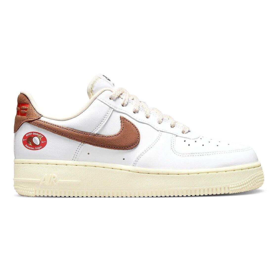 Nike Air Force 1 07 LX Womens Size 6.5 Shoes DJ9943 101 White / Archeo Brown