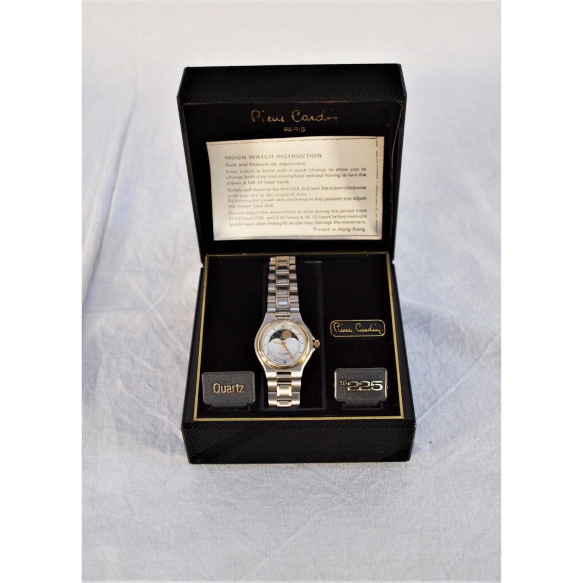 Vintage Pierre Cardin Quartz Watch Moon Dial