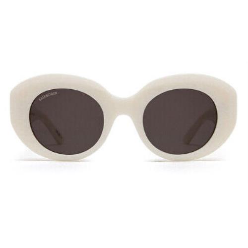 Balenciaga BB0235S Sunglasses Women White Gray Round 52mm
