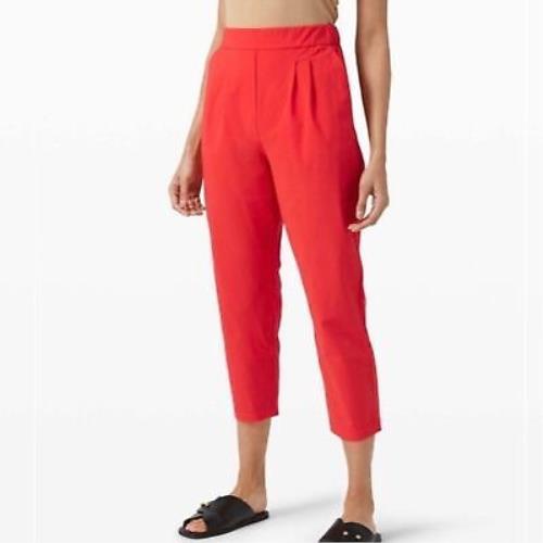 Lululemon Women`s Your True Trouser High Rise Crop Carnation Red Size 10