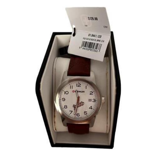 Wenger Field Classic Black Dial Brown Leather Strap Men`s Watch