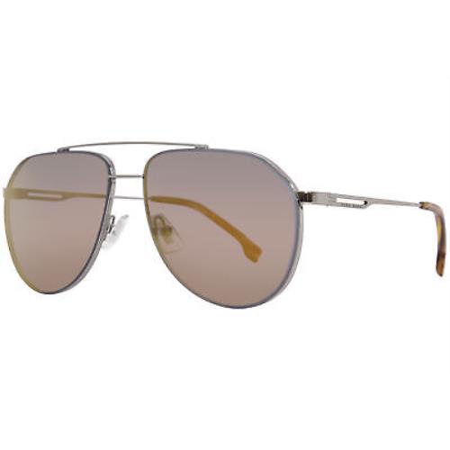 Hugo Boss 1326/S 06C5/VP Sunglasses Men`s Brown Ruthenium/brown Gold Lens 60mm - Frame: Brown, Lens: Brown