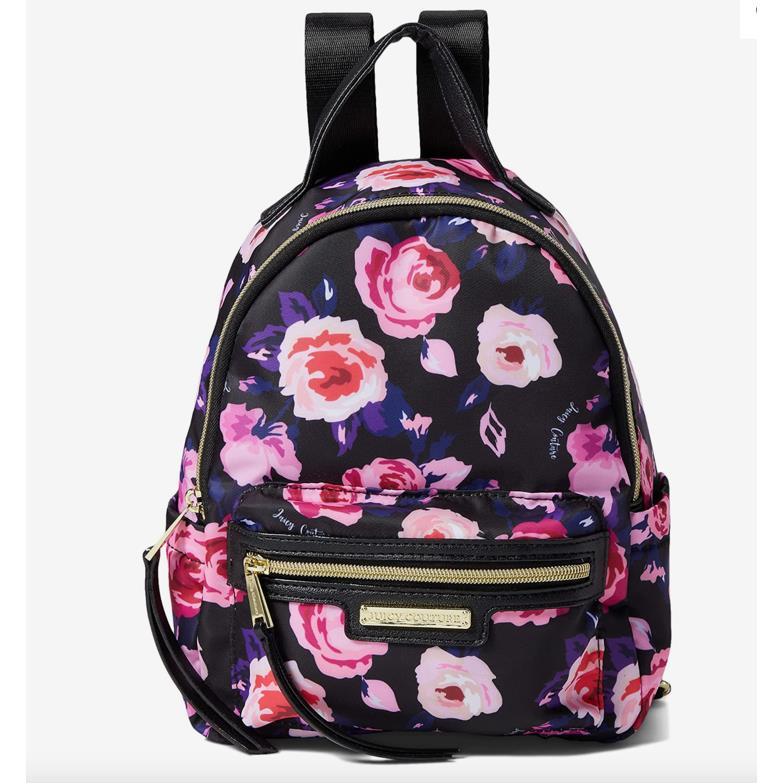 Bnwts Juicy Couture Rosie Mini Backpack Black Flower Shoulder Bag