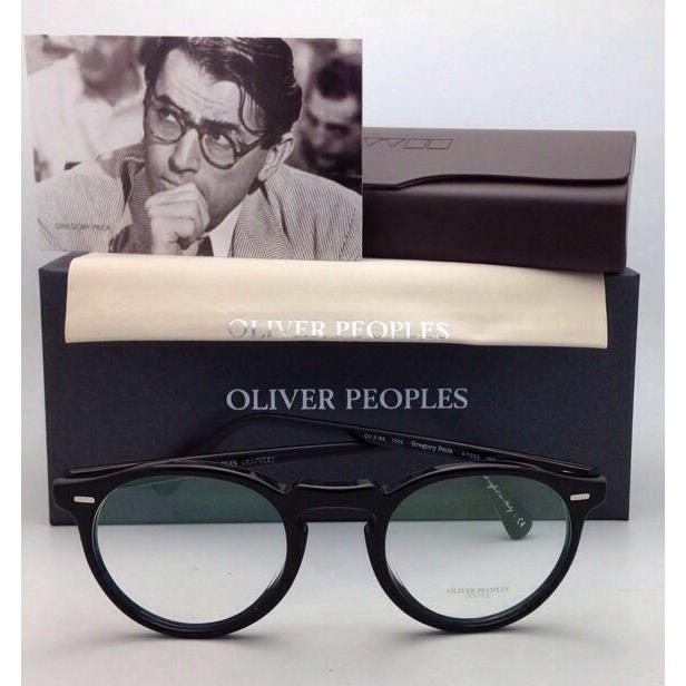 Oliver Peoples Eyeglasses Gregory Peck OV 5186 1005 47-23 Round Black Frames