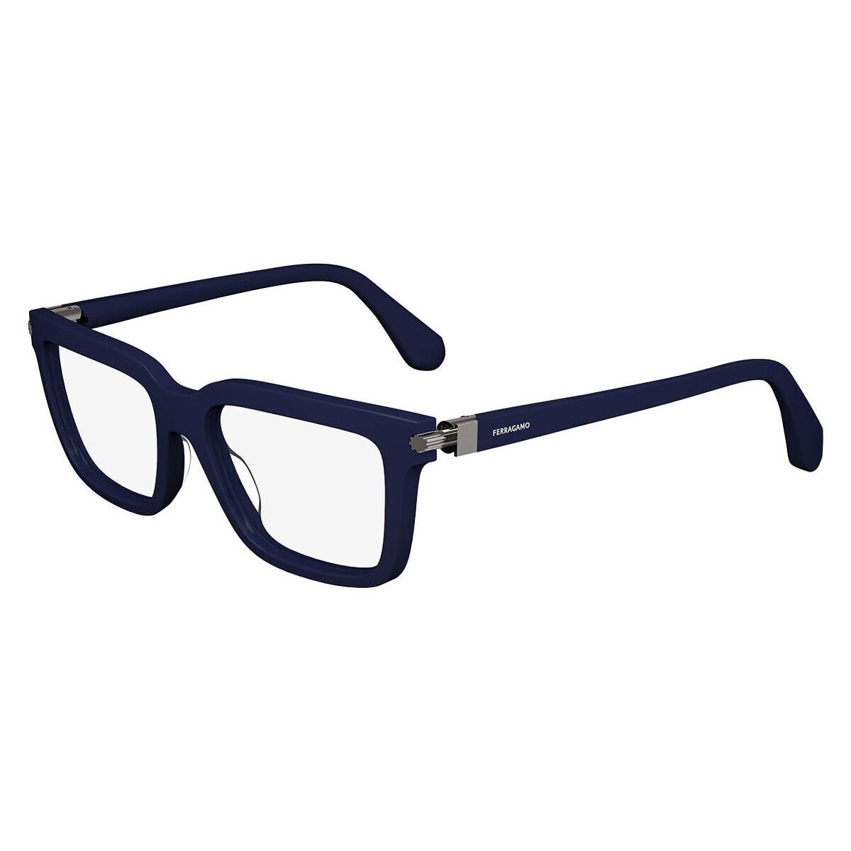 Salvatore Ferragamo Sfg Eyeglasses Men Blue Navy 54mm - Frame: Blue Navy, Lens: Demo