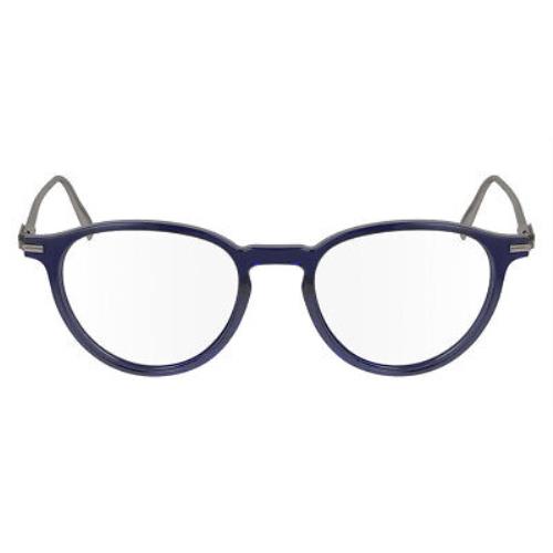 Salvatore Ferragamo Sfg Eyeglasses Men Transparent Blue 51mm - Frame: Transparent Blue, Lens: