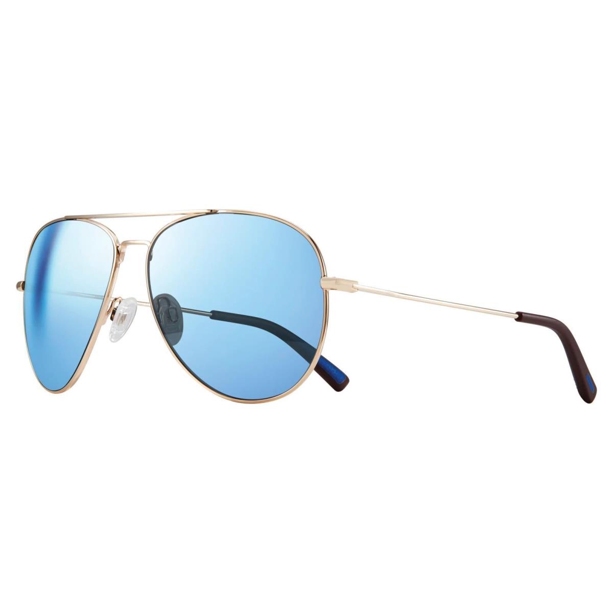 Revo Spark Polarized Sunglasses - RE 1081 04BL/ShinyGold/BlueMirror
