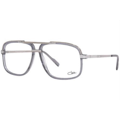 Cazal 6027 002 Titanium Eyeglasses Men`s Grey Transparent/silver Full Rim 60mm