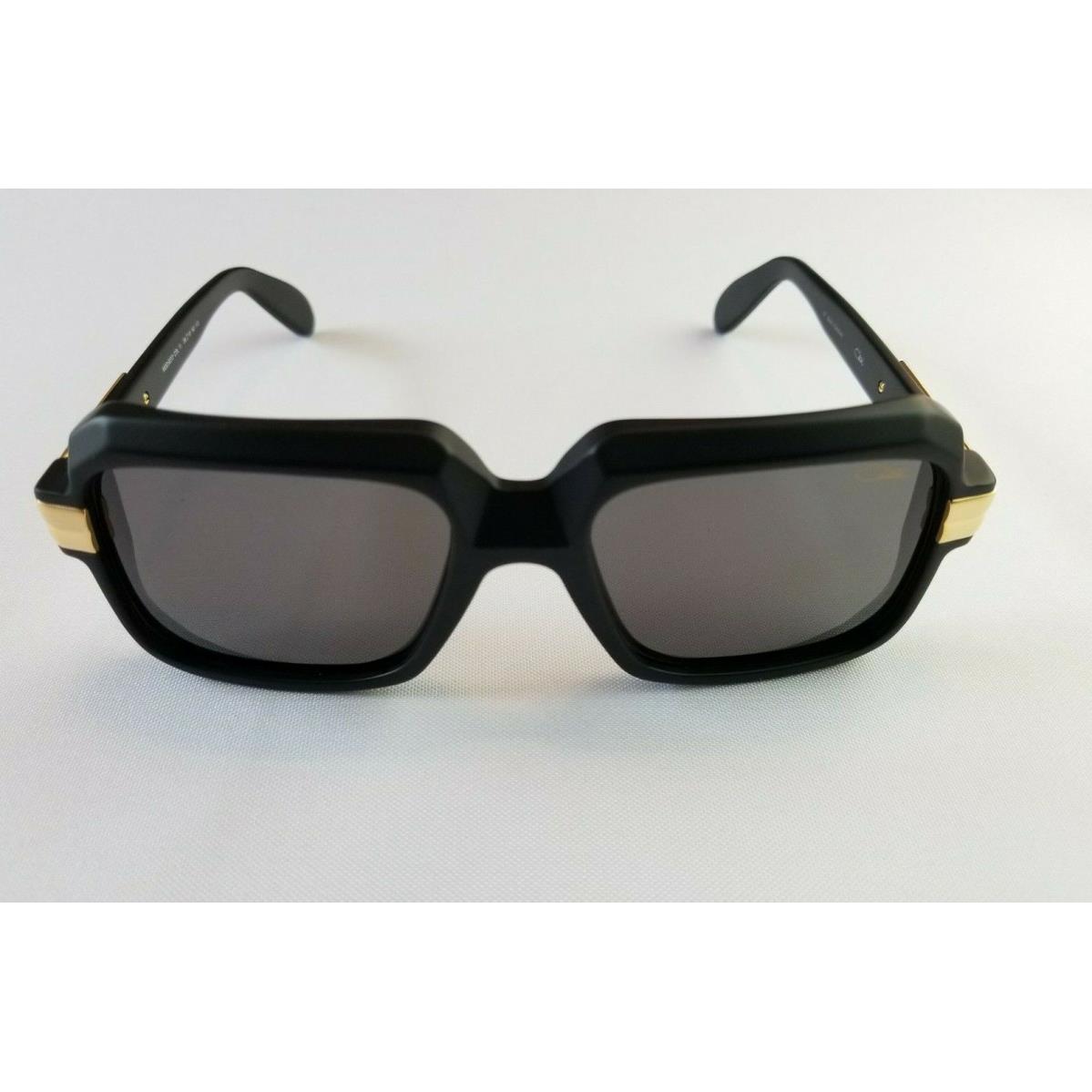 Cazal Legends Mod. 607/3 Col 011 Matte Black Gold w Solid Lens Sunglass Germany