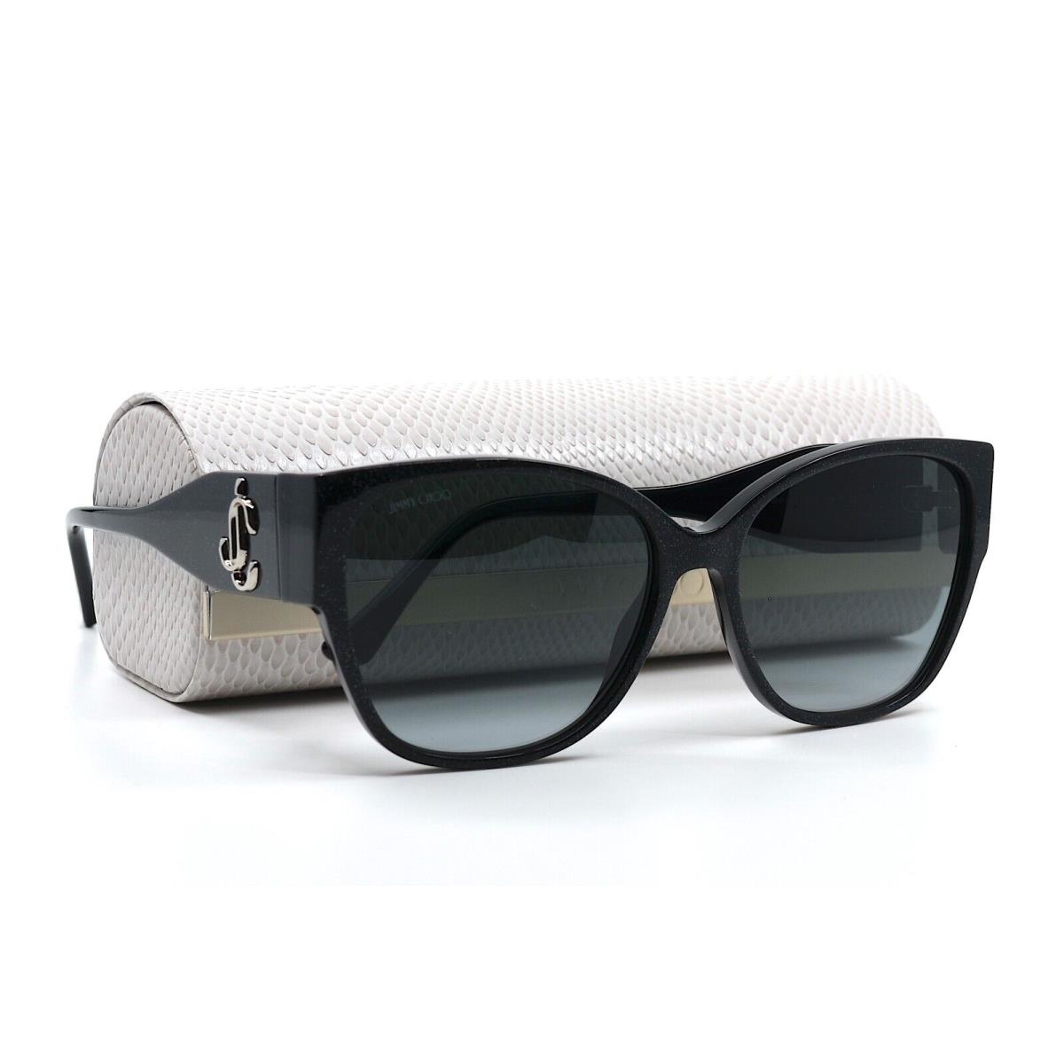 Jimmy Choo Shay/s Black Glitter Grey Women`s Sunglasses