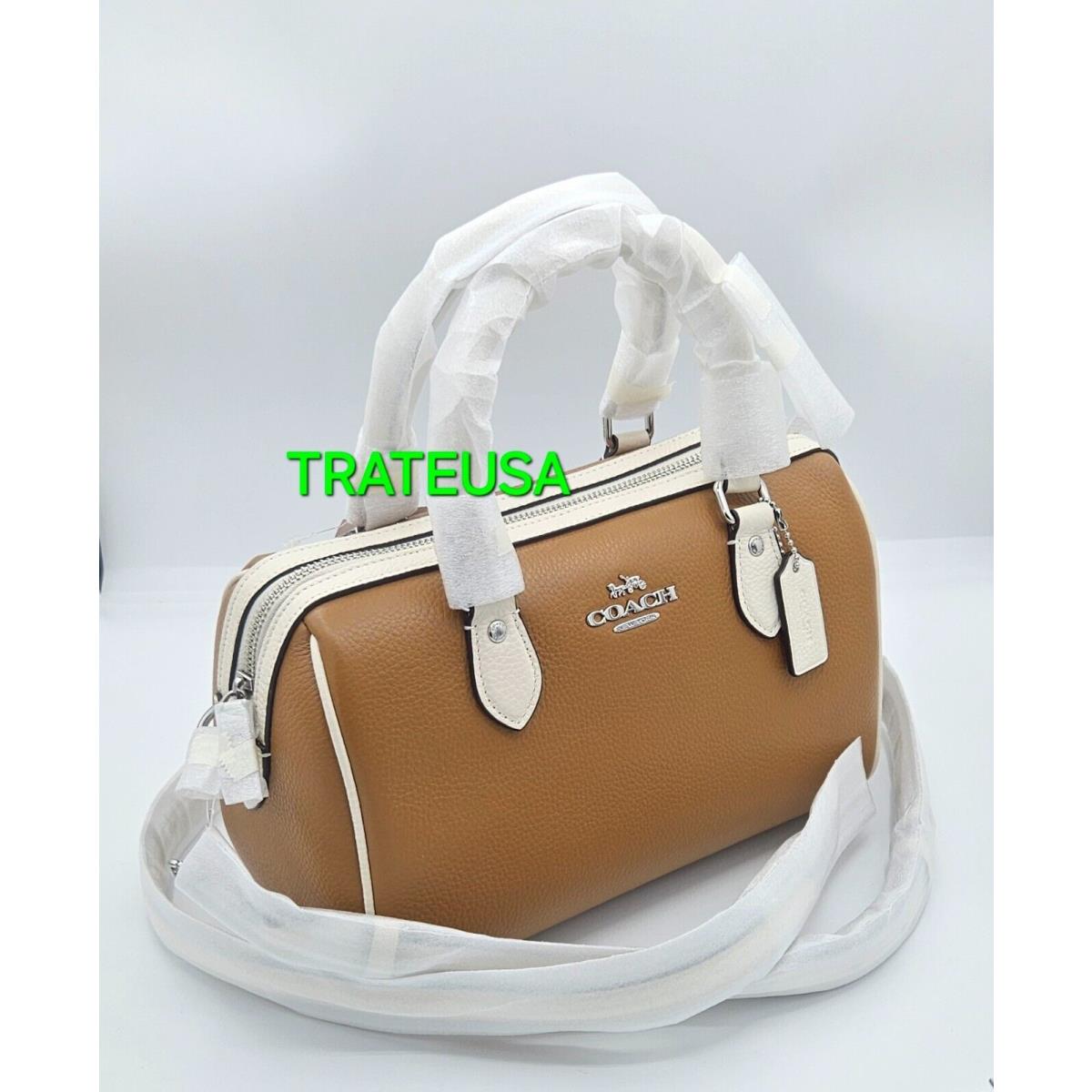 Coach Rowan Satchel In Colorblock CT848 Light Saddle Multi Packed