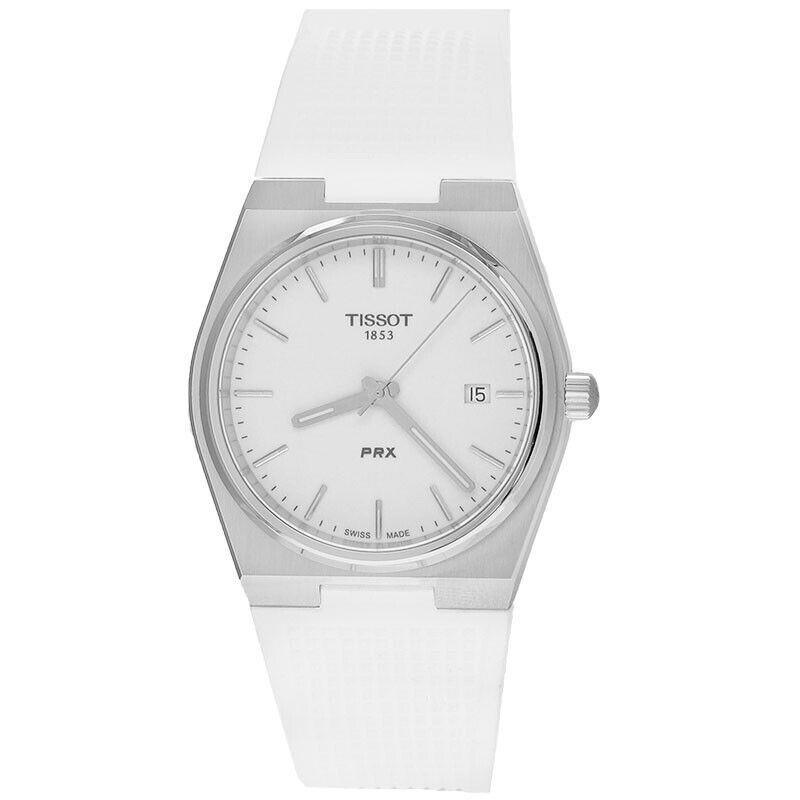 Tissot Prx 40MM Quartz White Dial Rubber Men s Watch