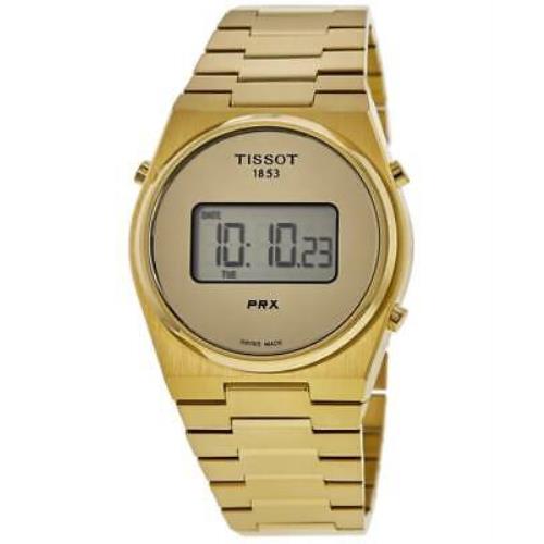 Tissot Prx 39mm Digital Dial Yellow Gold Pvd Men`s Watch T137.463.33.020.00