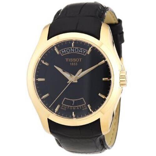 Tissot Men`s T0354073605100 Couturier Black Dial Rose Gold Pvd Coated Case Watch