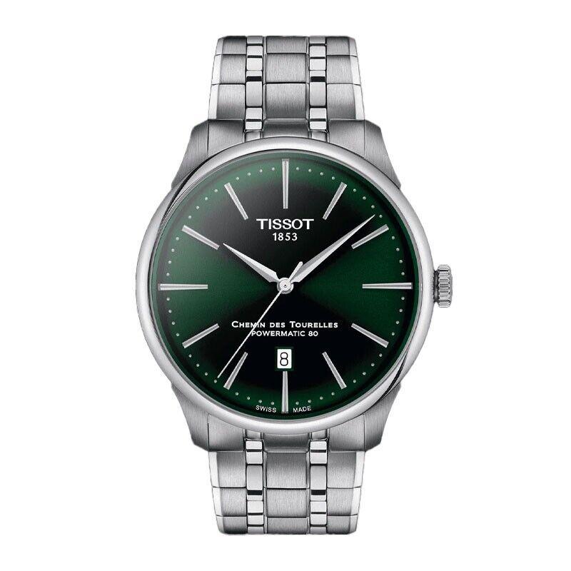 Tissot Chemin Des Tourelles 80 Green Dial 42mm Men`s Watch T1394071109100