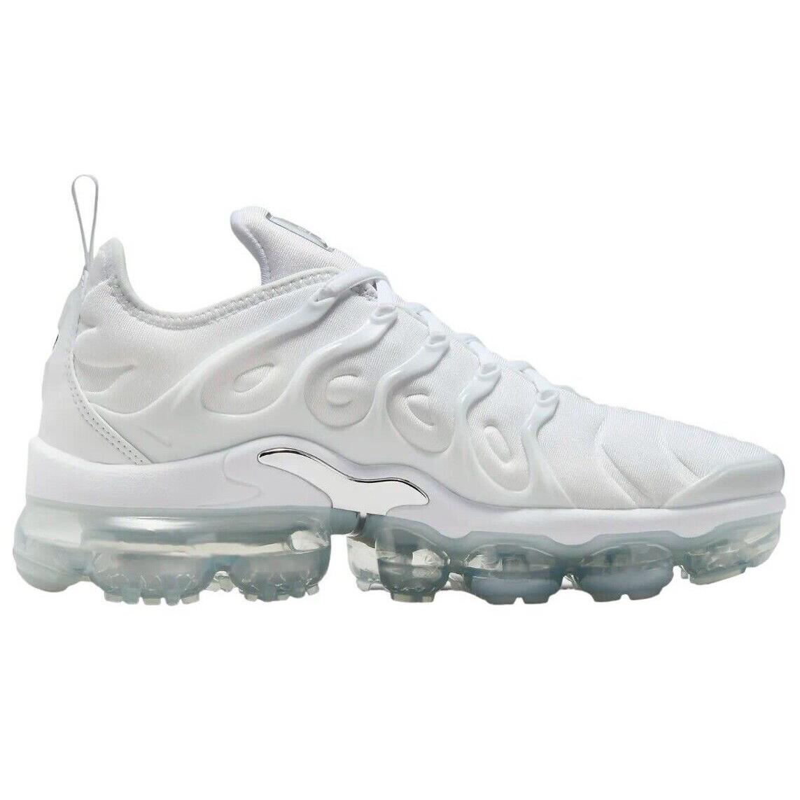 Nike Air Vapormax Plus Women`s Running Shoes All Colors US Sizes 6-11 - White/Metallic Silver