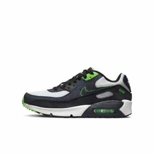 Big Kid`s Nike Air Max 90 Ltr SE 2 Black/obsidian-scream Green DN4376 001