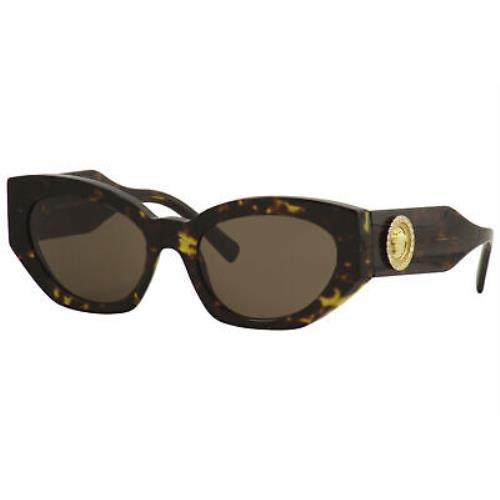 Versace Women`s VE4376B VE/4376/B 108/73 Havana Fashion Cat Eye Sunglasses 54mm