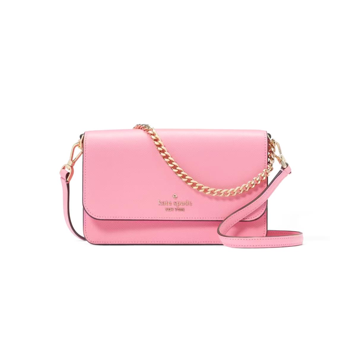Kate Spade Madison Blossom Pink Saffiano Leather Small Flap Crossbody Bag KC586