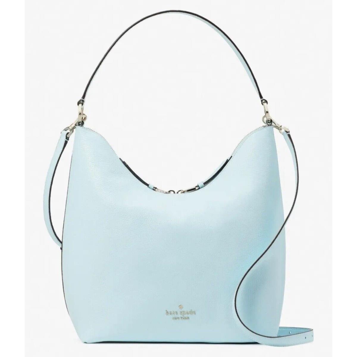 Kate Spade New York Zippy Shoulder Bag Pebbled Leather Purse In Perfect Pool - Handle/Strap: Perfect Pool ( Blue ), Hardware: Gold, Exterior: Perfect Pool ( Blue )