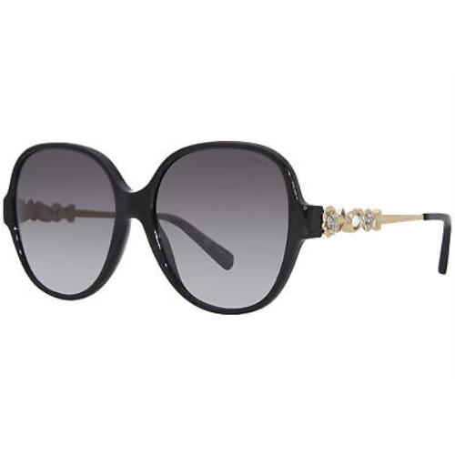 Coach L1164 HC8303B 50028G Sunglasses Women`s Solid Black/gold/grey 57mm